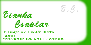 bianka csaplar business card