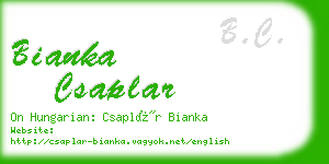 bianka csaplar business card